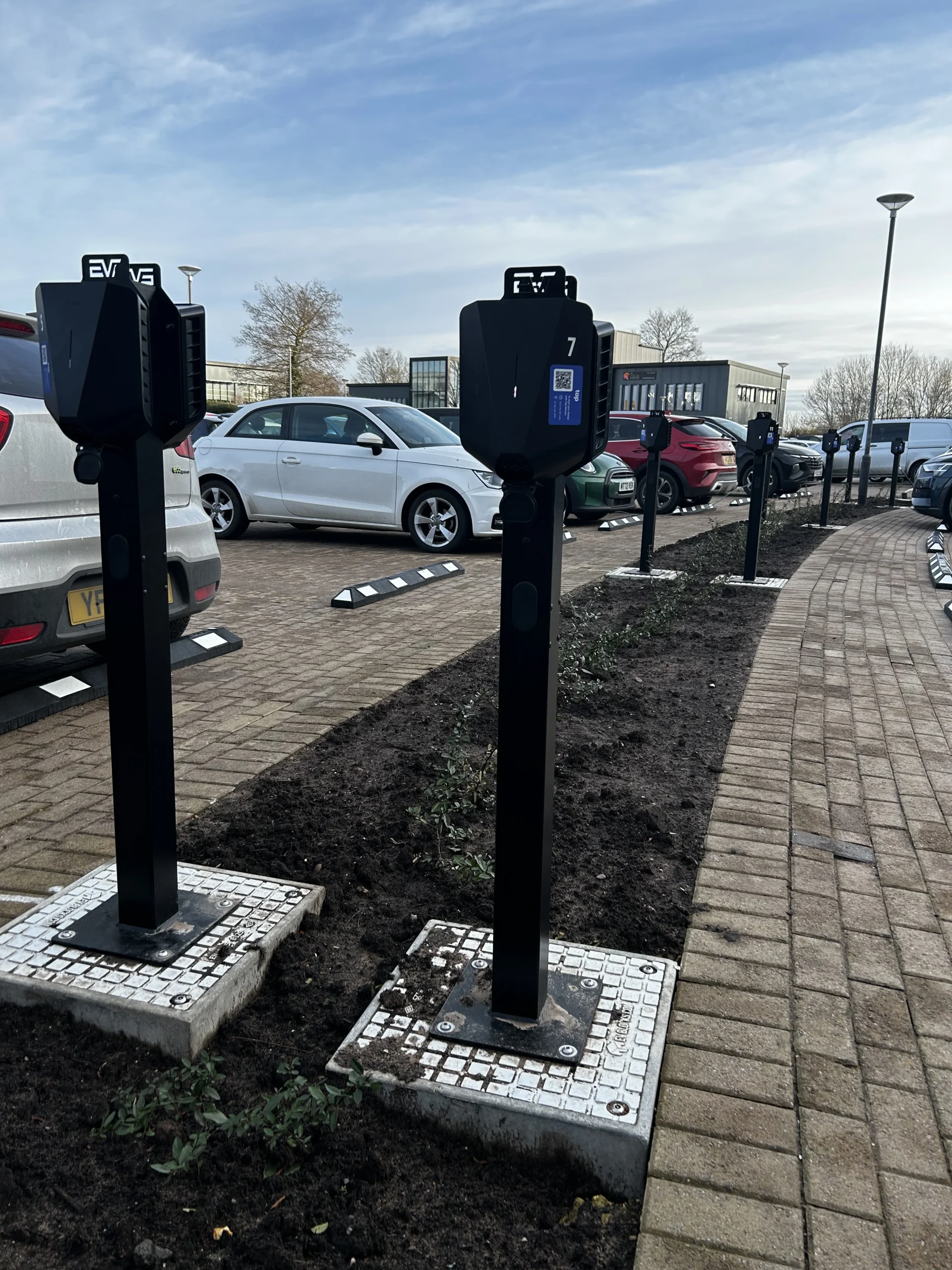 Easee EV charges mounted on B500+ EV charger base - Installed by Blounts Electrical Services Ltd