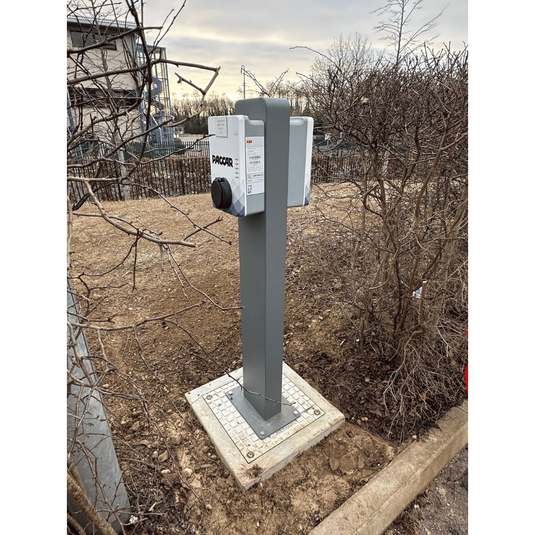 EV Block with EC Charge point mounted on top - Foundation