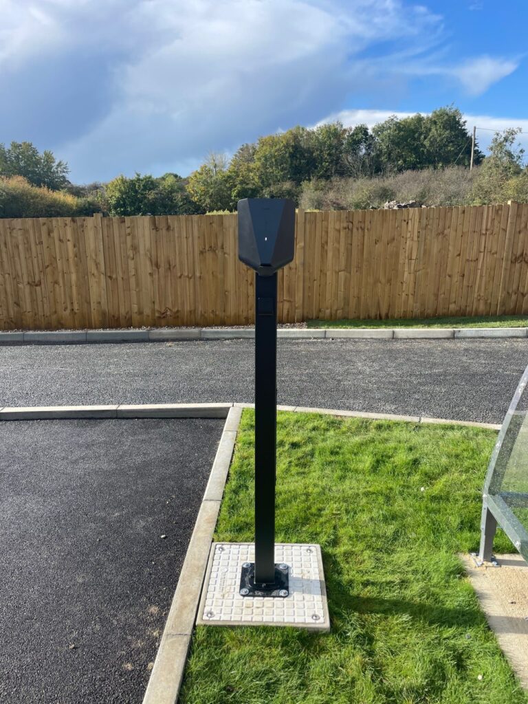 EV Blocks with charge point mounted on top - Foundations - Gallery