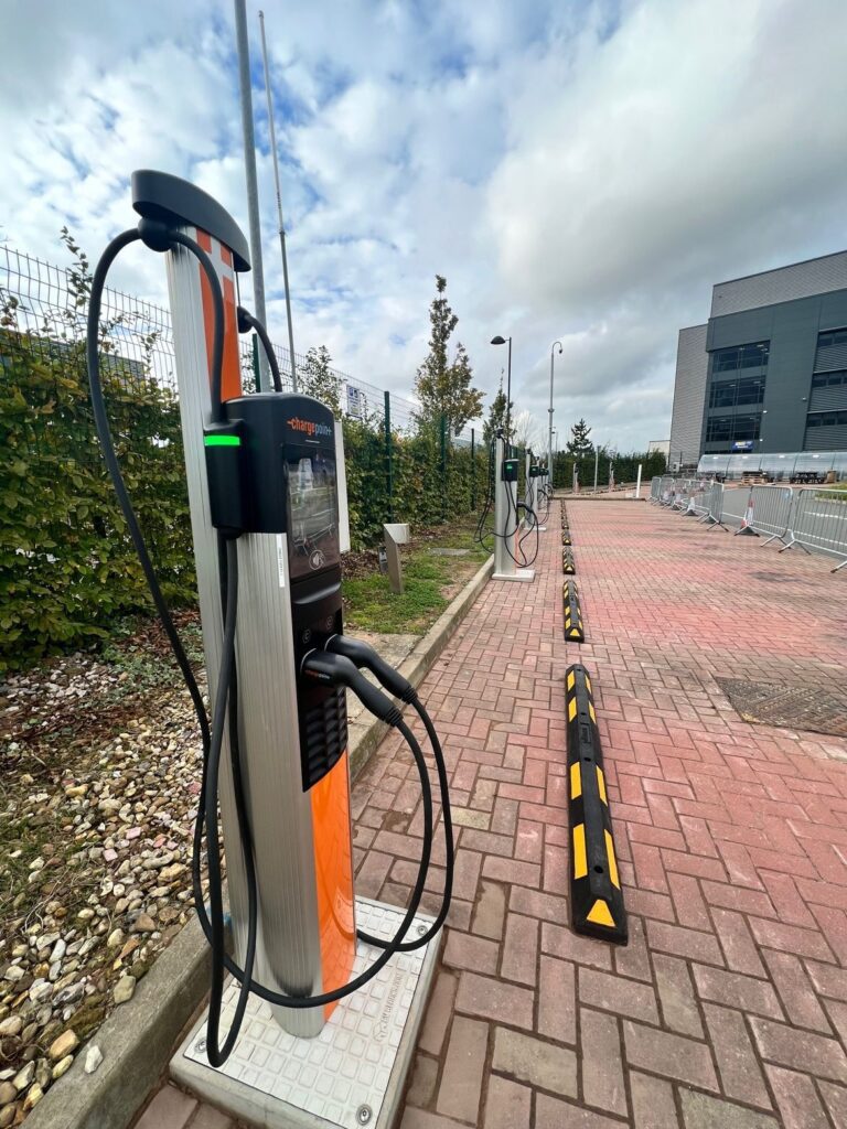 EV Blocks with charge point mounted on top - Foundations - Gallery