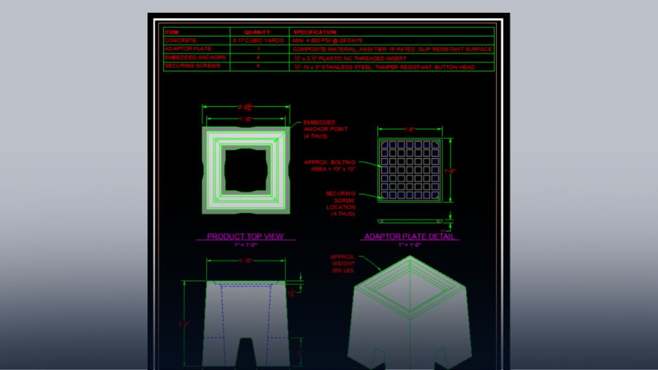 Typical Product Detail (DWG) - EV Blocks US